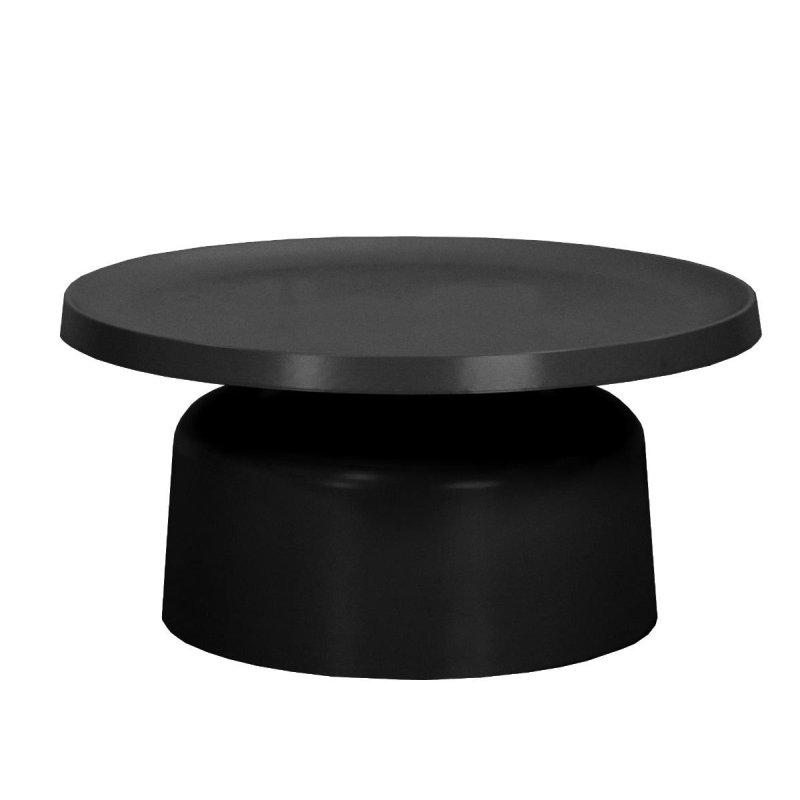 Toz Boyalı Metal Kaide Ayaklı Yuvarlak Orta Sehpa - 77x36 cm - 242129