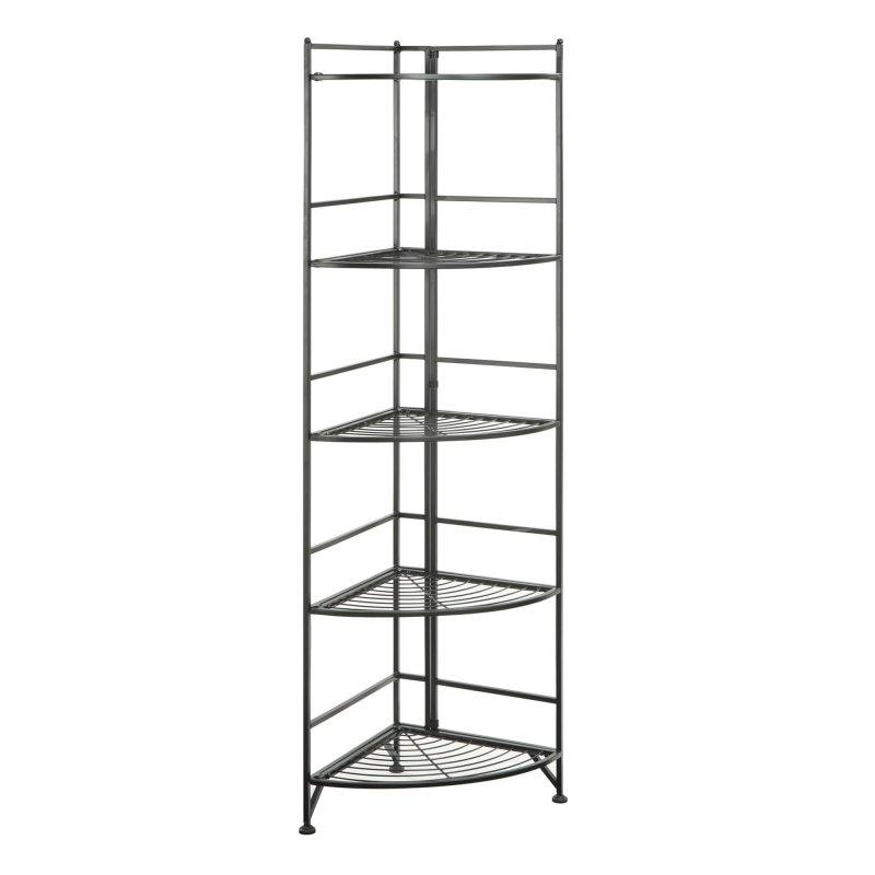 Toz Boyalı Metal Katlanabilir 5 Raflı Köşe Kitaplık - 316930