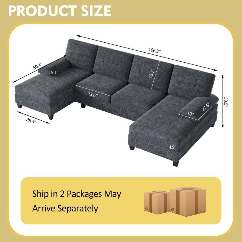 U Şekilli Modüler Çıkarılabilir Minderli Kumaş Köşe Koltuk - 270 cm - 255100