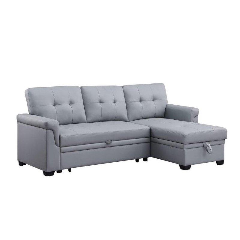Vegan Deri Yataklı Sandıklı Yönü Değiştirilebilir Kapitoneli Köşe Koltuk - 213x135 cm - 260681