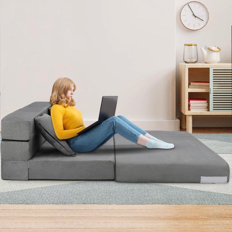 Visco Sünger Katlanabilir Yataklı Yastıklı Bohem Koltuk - 153x82 cm - 285506