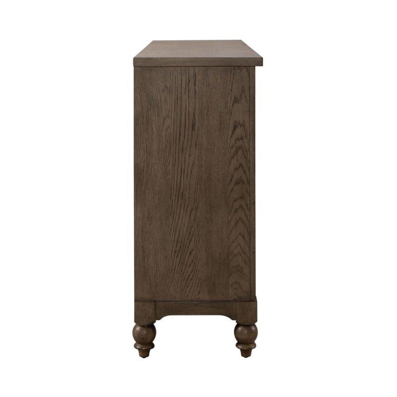 Vizon Meşe Ahşap 9 Çekmeceli Antik Pirinç Kulplu Şifonyer - 168x46x107 cm - 297230