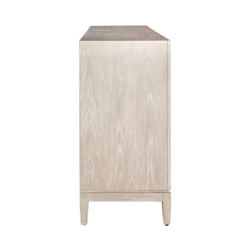 Vizon ve Gümüş Şampanya Masif Kauçuk Ağacı 4 Kapaklı Dekoratif Reçine Desenli Bohem Konsol - 199x46x92 cm - 324771