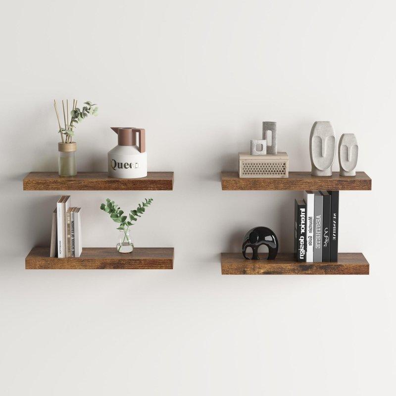 Wenge MDF Metal Braketli Duvara Monte Kitaplık Seti - 315235