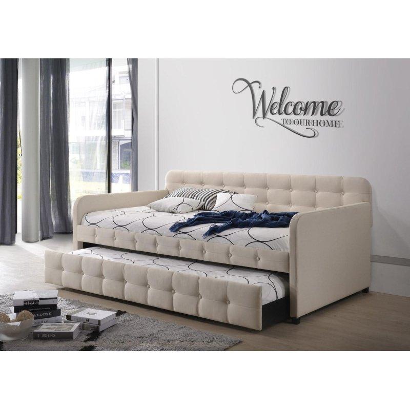 Yavru Yataklı Kapitoneli Polyester Kumaş Daybed Karyola - 330481