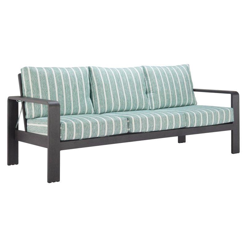 Yeşil Ahşap Suya Dayanıklı 3 Kişilik Bohem Koltuk - 211x84 cm - 293839