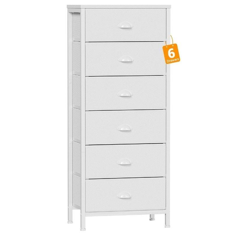 Yeşil Beyaz Metal Kumaş 6 Çekmeceli Şifonyer - 306200