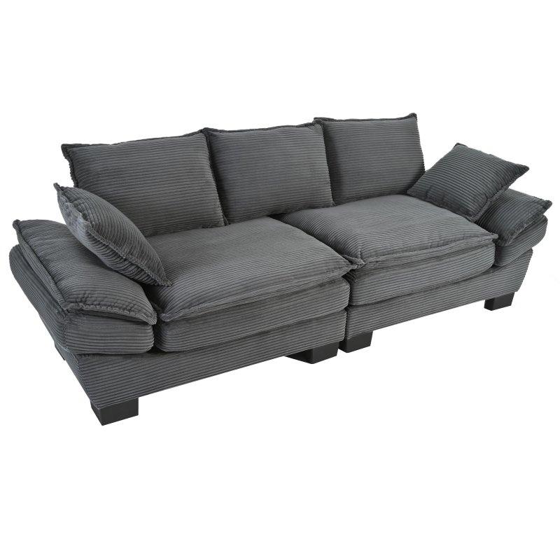 Yeşil Fitilli Kadife Kavisli Modern Bohem Koltuk - 204 cm - 289543