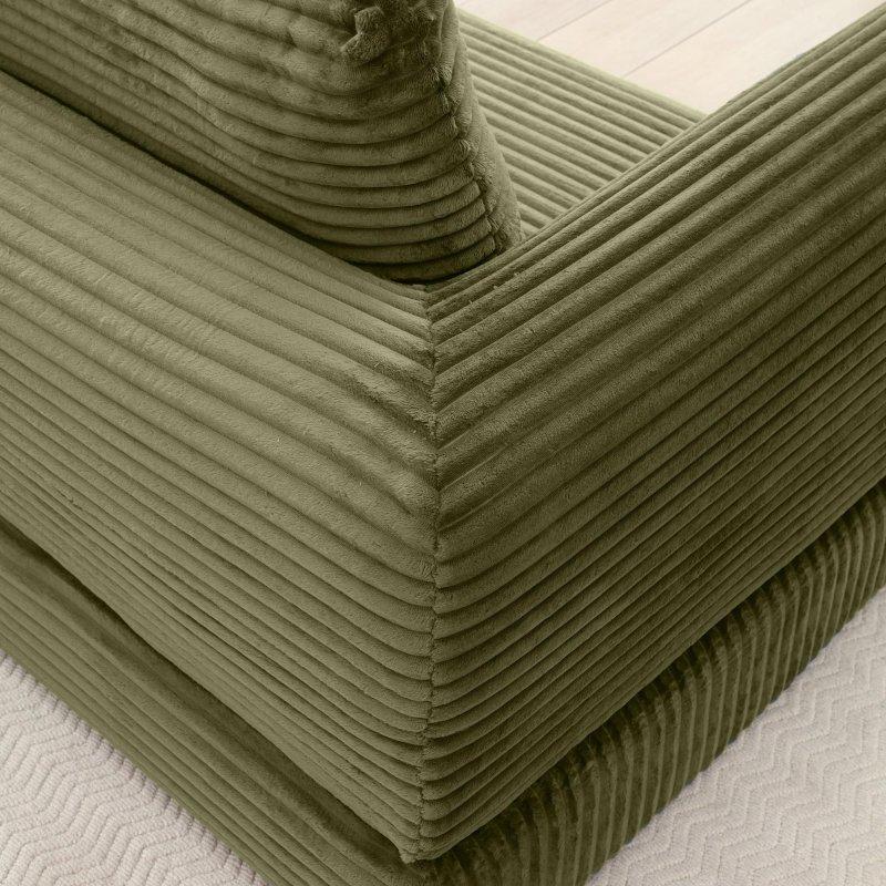 Yeşil Fitilli Kumaş Katlanabilir Yataklı Bohem Koltuk - 161x95x86 cm - 289877