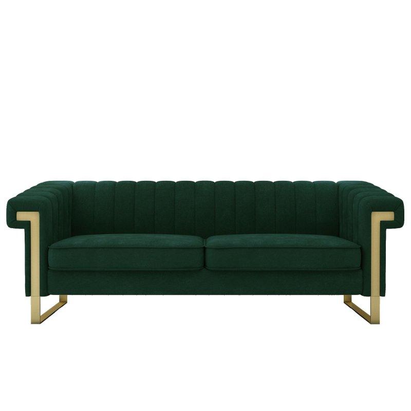 Yeşil Kadife Gold Detaylı 3 Kişilik Bohem Koltuk - 214 cm - 277805 Yeşil Kadife Gold Detaylı 3 Kişilik Bohem Koltuk - 214 cm - 277805