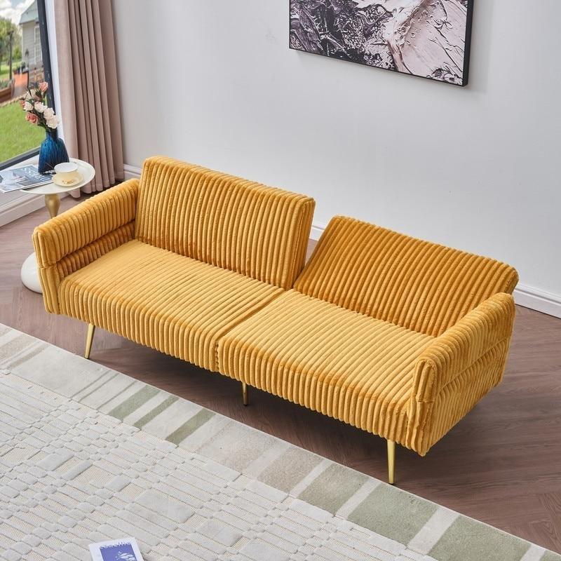 Yeşil Kadife Yatak Olabilen İki Kişilik Bohem Koltuk - 200 cm - 294412