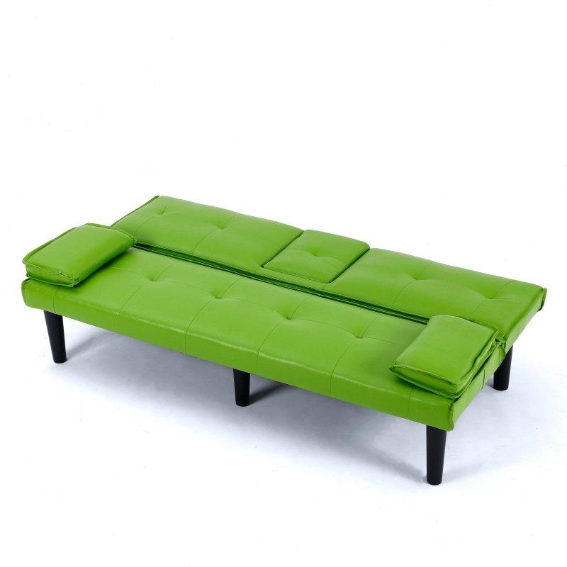 Yeşil Kumaş Bardaklıklı Yatağa Dönüşen Bohem Koltuk - 171 cm - 289608