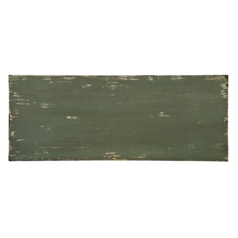 Yeşil Masif Maun Ahşap Eskitme Oymalı Kitaplık - 107x138x42 cm - 315497