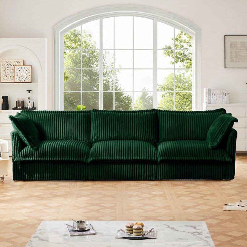 Yeşil MDF Yastık Sırtlı Kılıflı 3 Kişilik Bohem Koltuk - 305 cm - 286330 Yeşil MDF Yastık Sırtlı Kılıflı 3 Kişilik Bohem Koltuk - 305 cm - 286330