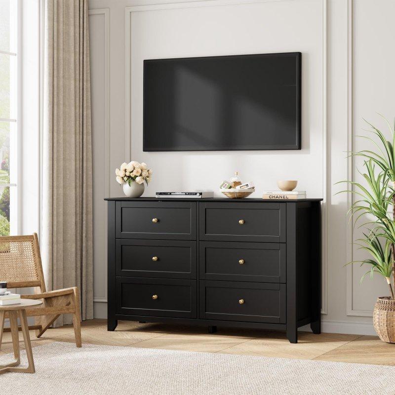 Yeşil Meşe 6 Çekmeceli Metal Kulplu Şifonyer - 120 cm - 295604