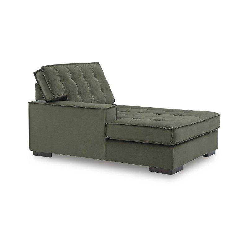 Yeşil Polyester Kapitoneli Şezlonglu Köşe Koltuk - 326x178x97 cm - 256766