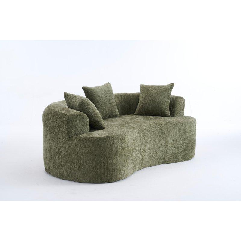 Yeşil Şönil Kumaş Kurulum Gerektirmeyen 3 Kişilik Bohem Koltuk - 201x104 cm - 292383