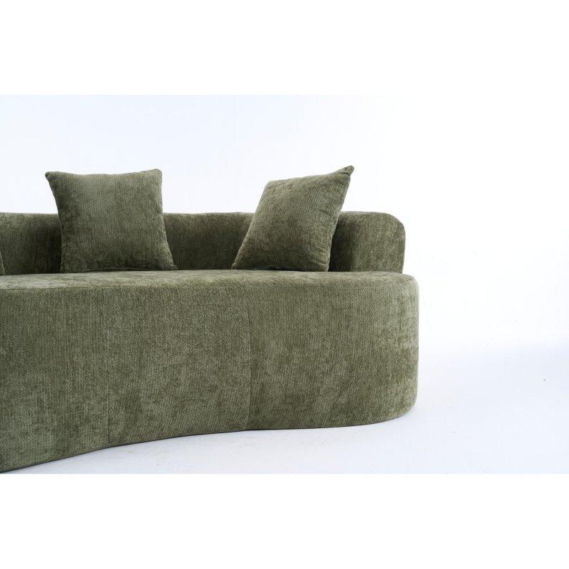 Yeşil Şönil Kumaş Kurulum Gerektirmeyen 3 Kişilik Bohem Koltuk - 201x104 cm - 292383