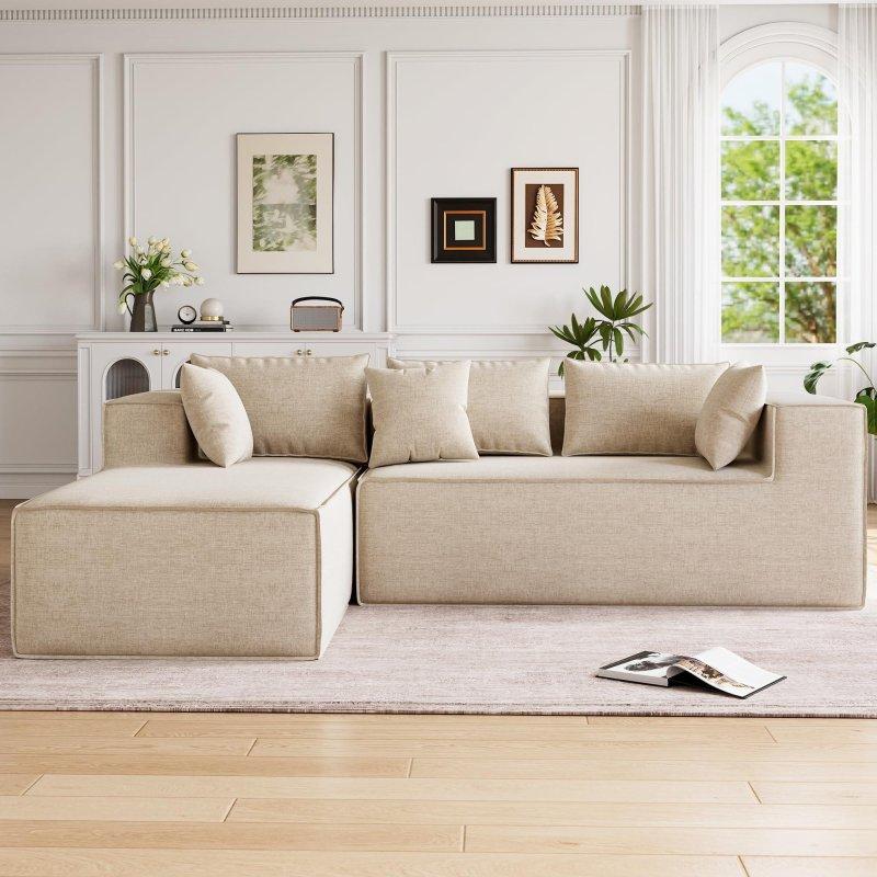 Yeşil Şönil Kumaş Modüler L Köşe Bohem Koltuk - 284958