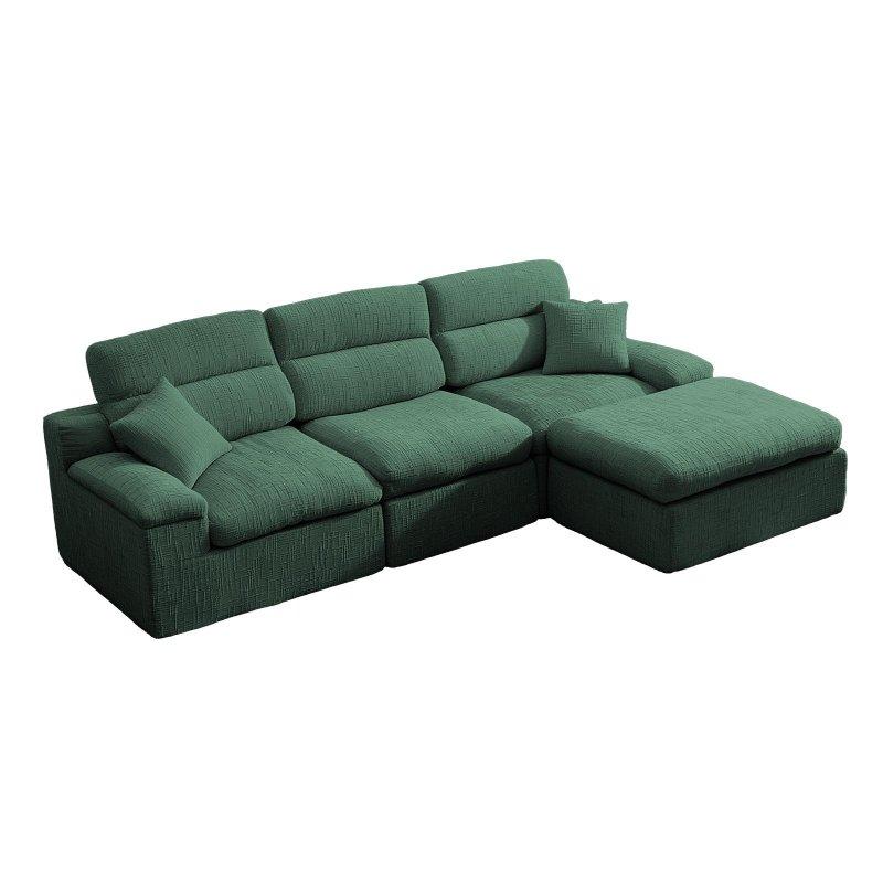 Yeşil Şönil Kumaş Yataklı L Köşe Yüksek Sırtlı Bohem Koltuk - 281x103 cm - 290221