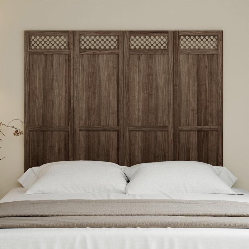 Yıkanmış Kahverengi Paulownia Ahşap Katlanır Çıtalı Paravan - 170x160 cm - 321253