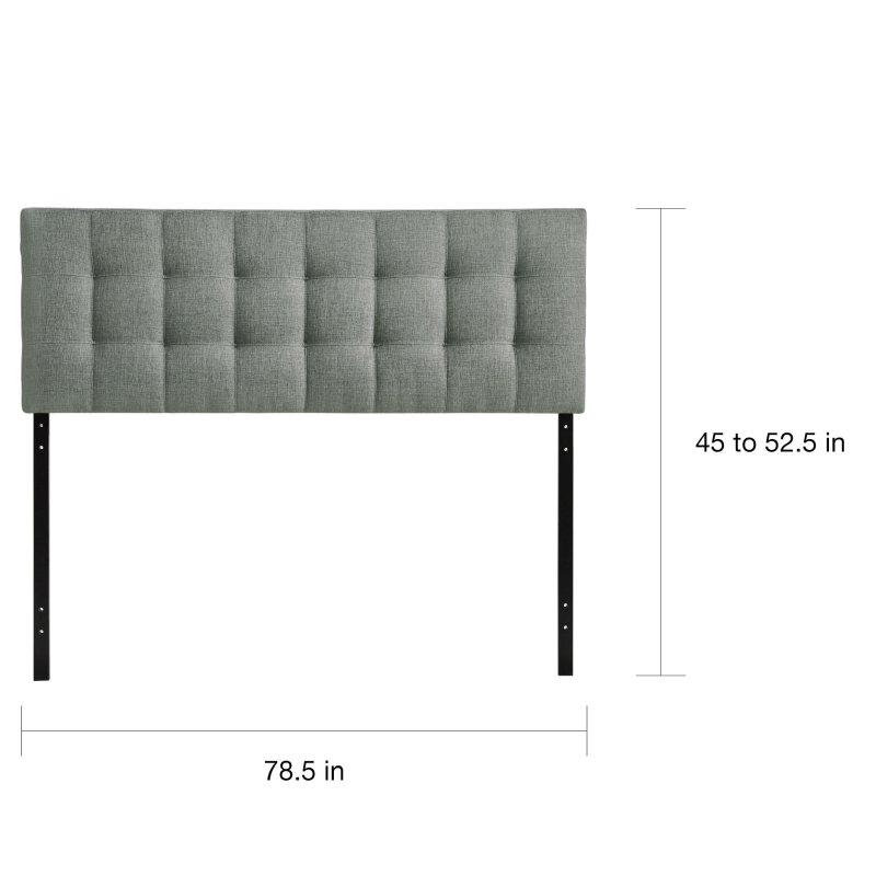 Yüksekliği Ayarlanabilir Düğme Kapitoneli Kumaş King Size Yatak Başlığı - 335541