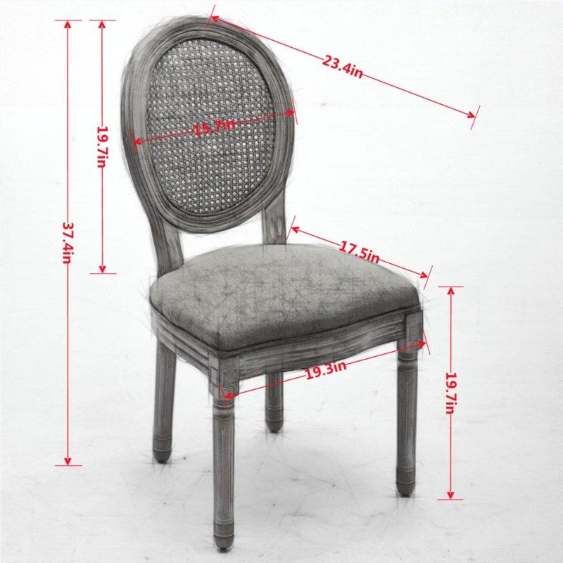 Zeytin Yeşili Keten Masif Ahşap Eskitme Tasarım 2li Set Rattan Sandalye - 252097