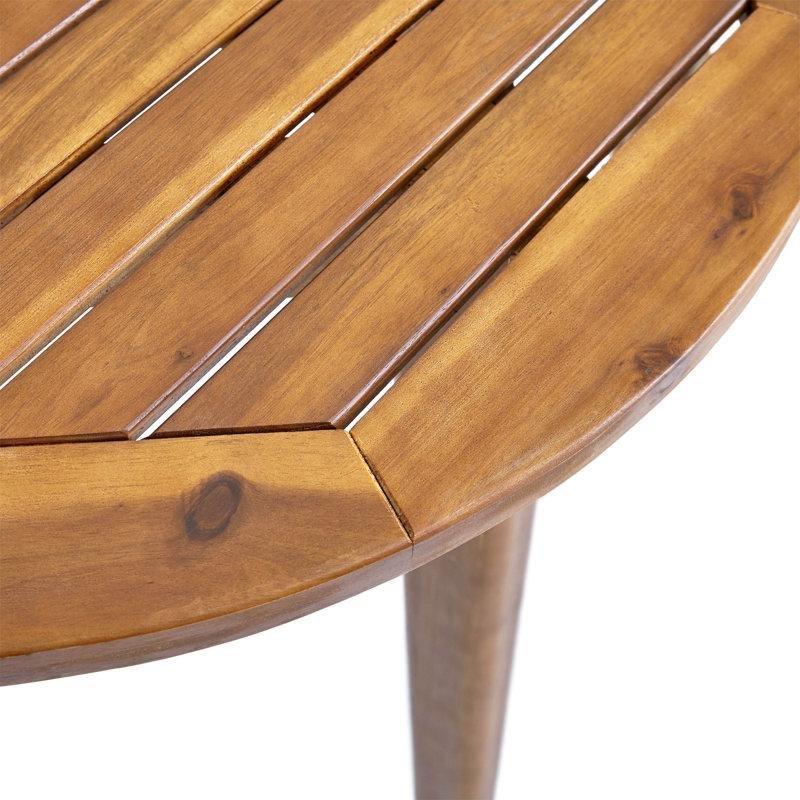 Akasya Ahşap ve Hasır Minderli 2 Kişilik Yuvarlak Bistro Masa Takımı - 70 cm - 338506