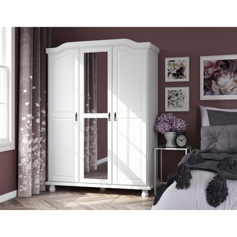 Aynalı Masif Çam Ahşap 3 Kapılı Gardırop - 140x195x57 cm - 336708 Aynalı Masif Çam Ahşap 3 Kapılı Gardırop - 140x195x57 cm - 336708