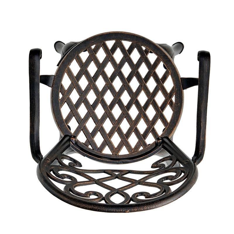Bakır Rengi Alüminyum Buz Kovalı Kafes Desenli Bistro Masa Takımı - 70x70 cm - 338762
