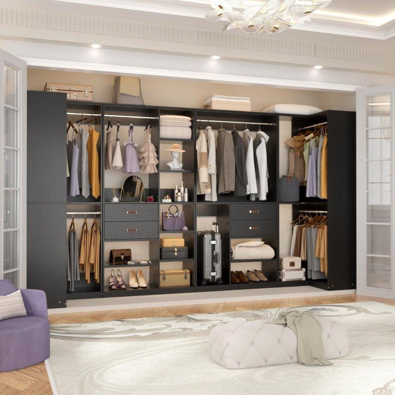 Bej Ahşap Çekmeceli ve Askılıklı 2li Set Köşe Gardırop - 181 cm - 337110