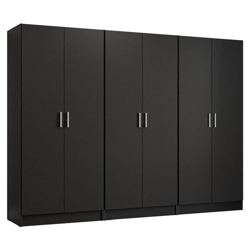 Beyaz Ahşap Geniş Depolama Alanlı 6 Kapılı Gardırop - 239x181x51 cm - 336790