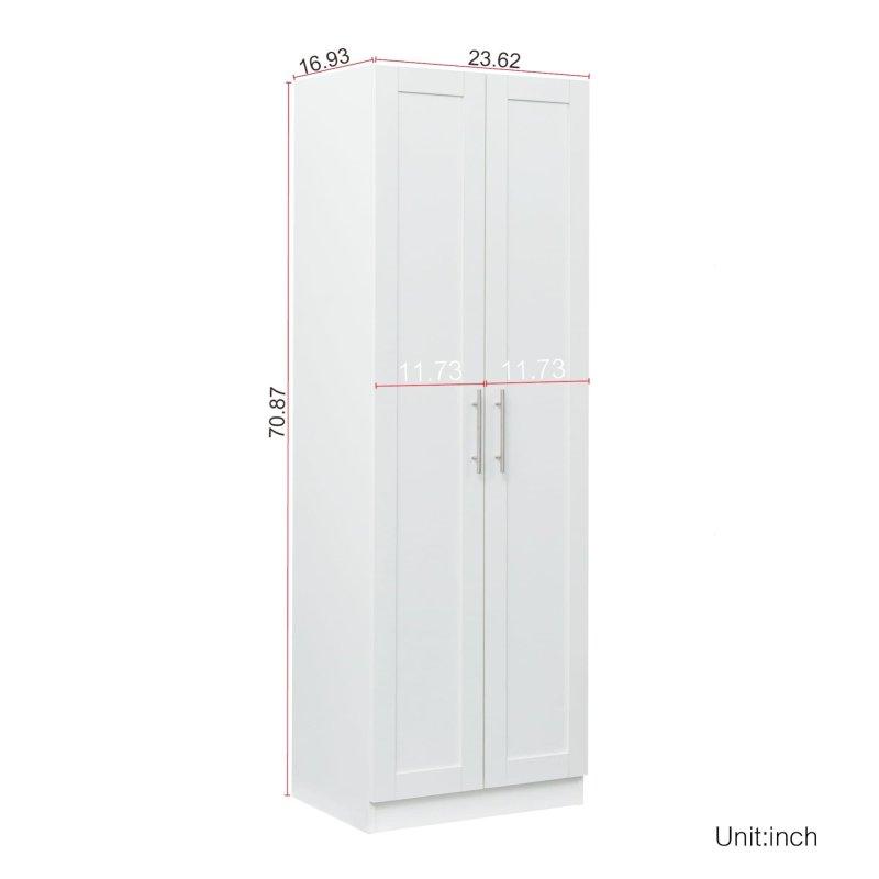 Beyaz Akasya Ahşap 3 Raflı Çift Kapılı Gardırop - 60x43x181 cm - 337314