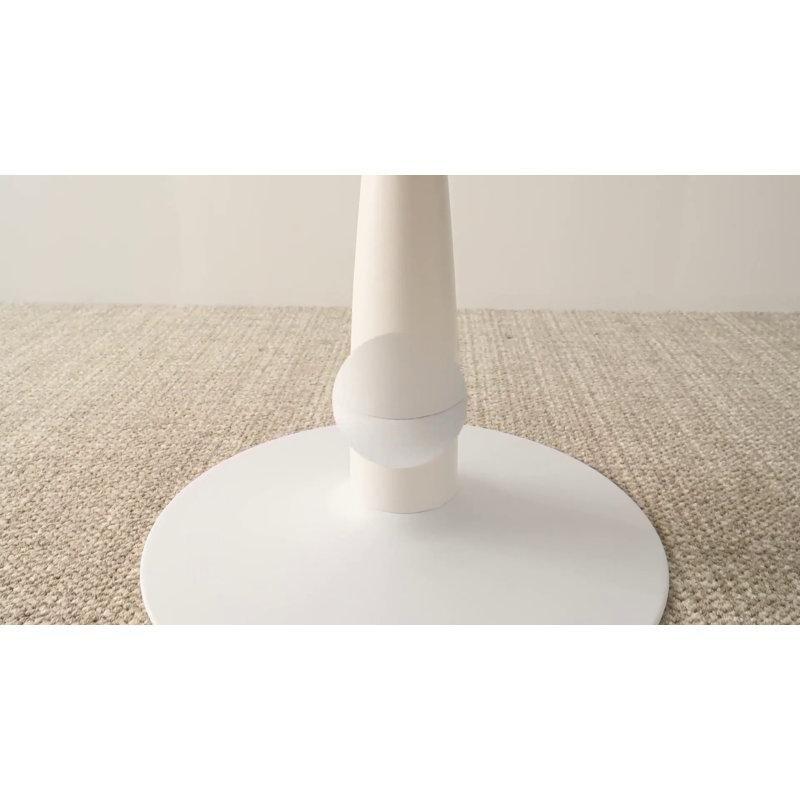 Beyaz Endüstriyel Ahşap Kaide Ayaklı Yuvarlak Bistro Masa - 89 cm - 337926