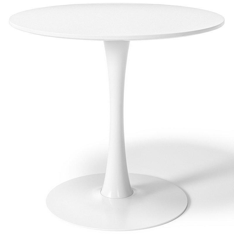 Beyaz MDF Çelik Yuvarlak Ayaklı Bistro Masa - 79 cm - 338134