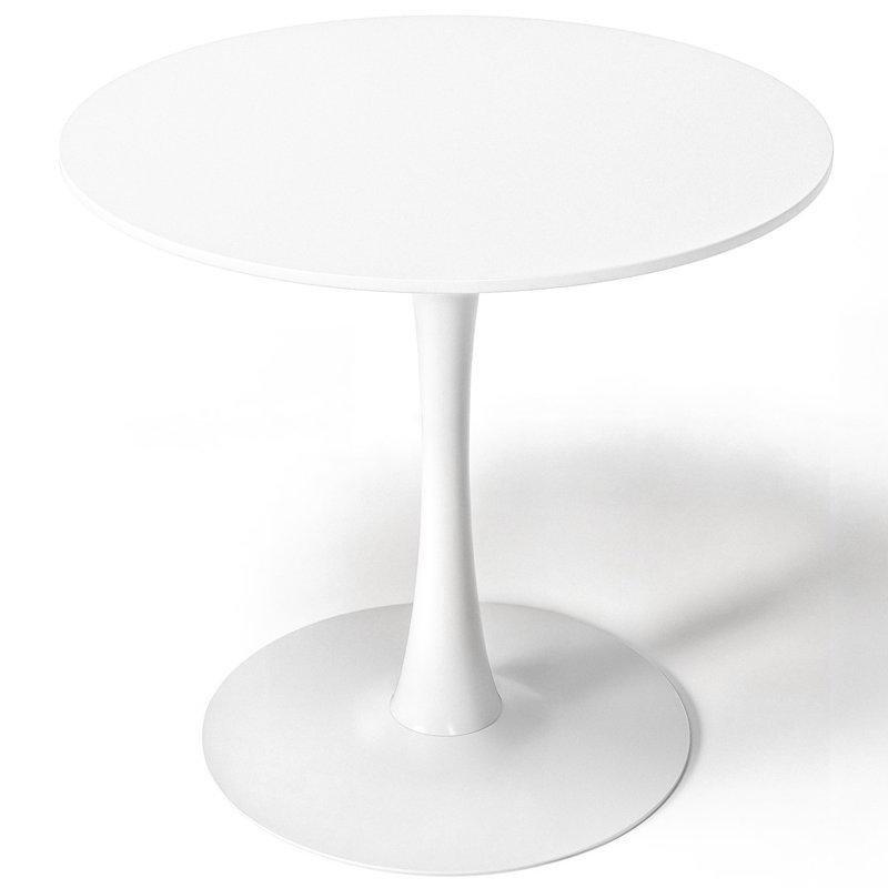 Beyaz MDF Çelik Yuvarlak Ayaklı Bistro Masa - 79 cm - 338134