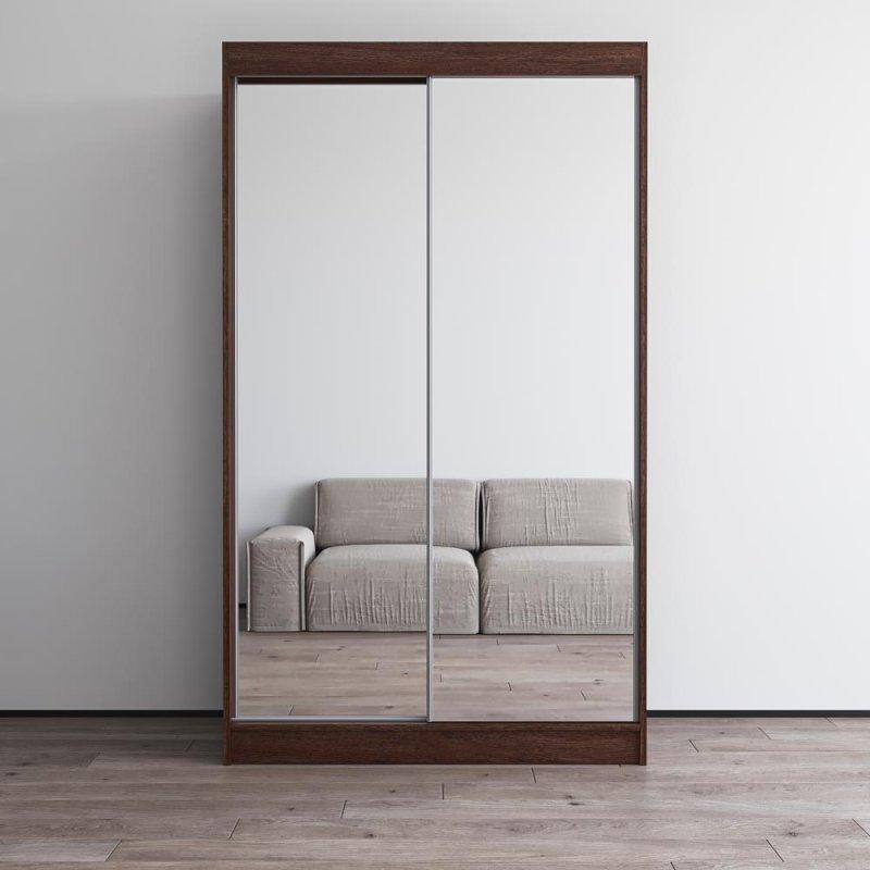 Beyaz MDF Parlak Aynalı Çift Kapılı Gardırop - 150x65x201 cm - 337205