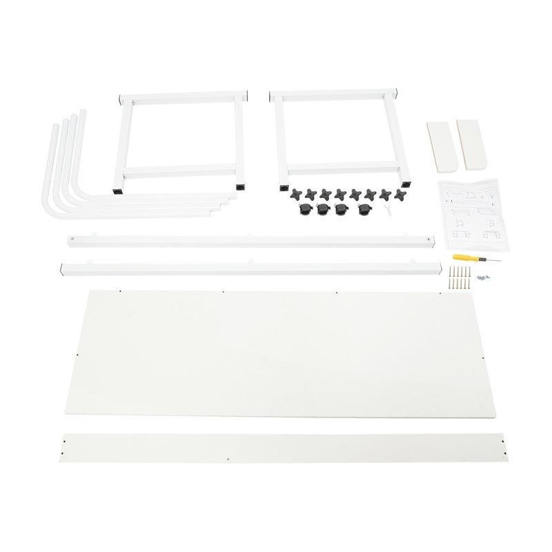 Beyaz MDF Tekerlekli Yüksekliği ve Genişliği Ayarlanabilir Yatak Masası - 336546