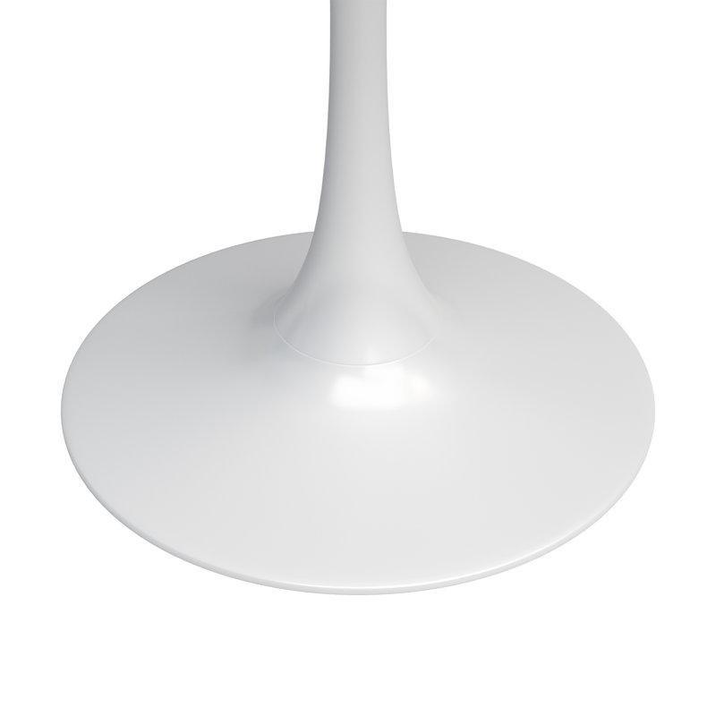Beyaz Mermer Görünümlü MDF Yuvarlak Çelik Ayaklı Bistro Masa - 80 cm - 338261