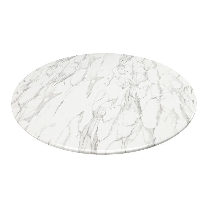 Beyaz Mermer Tablalı Gold Lale Ayaklı Yuvarlak Bistro Masa - Ø82 cm - 337886