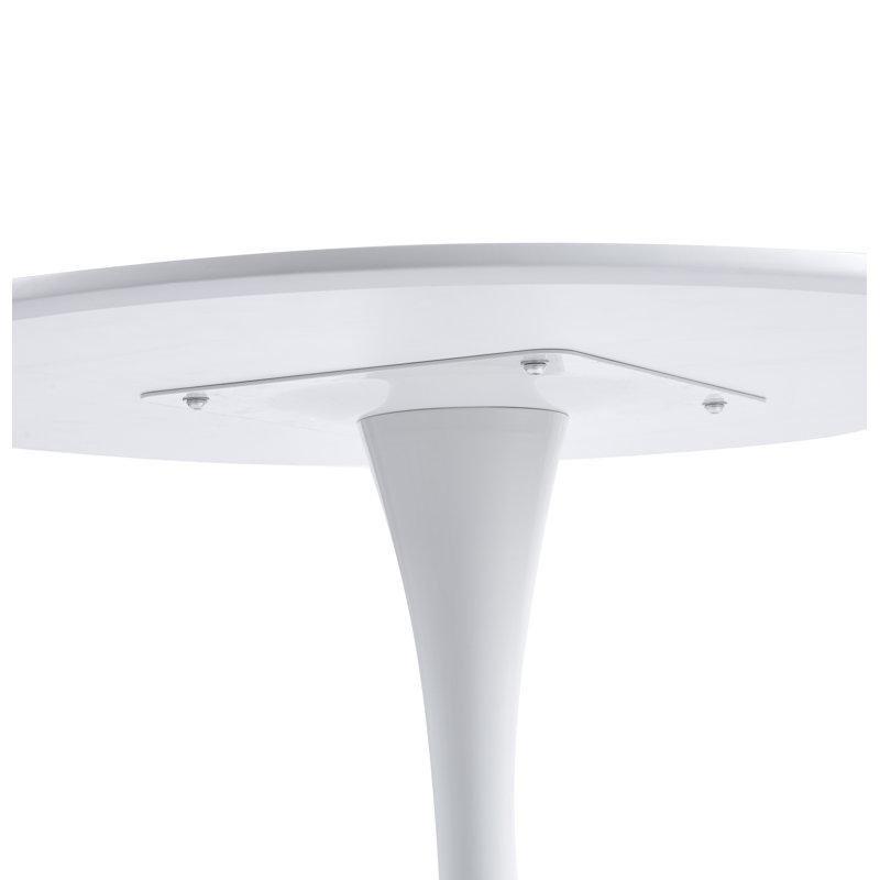 Beyaz Metal Kaideli Mermer Desenli Yuvarlak Bistro Masa - 91 cm - 338417