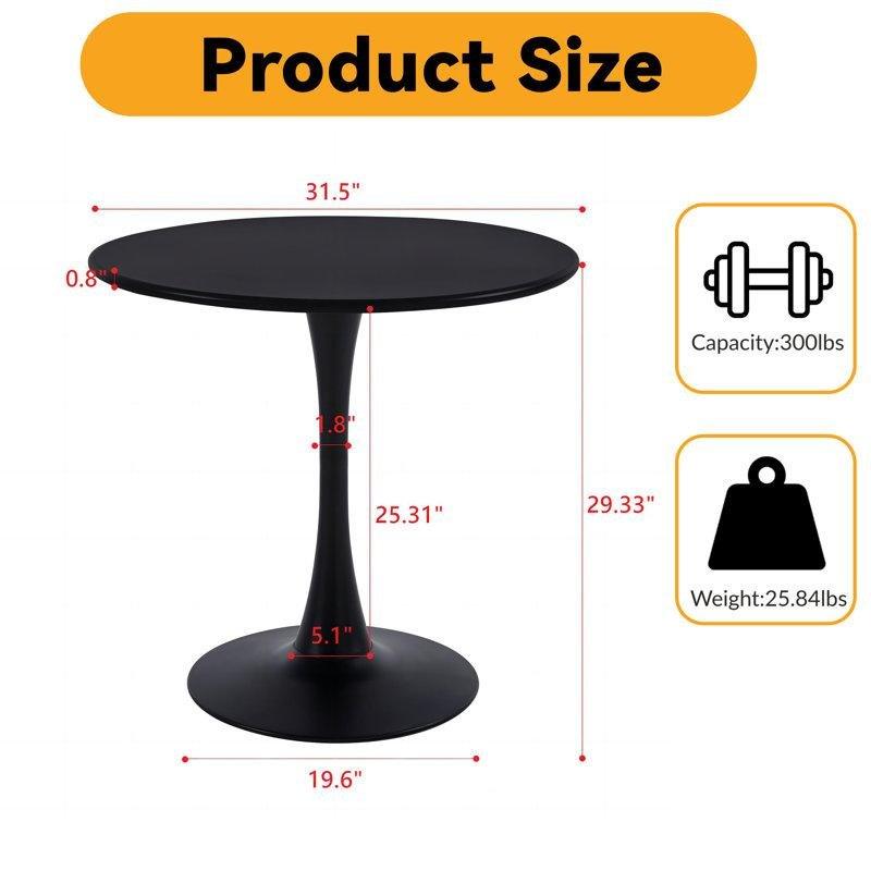 Beyaz Metal Yuvarlak Kaide Ayaklı Bistro Masa - 81 cm - 338236