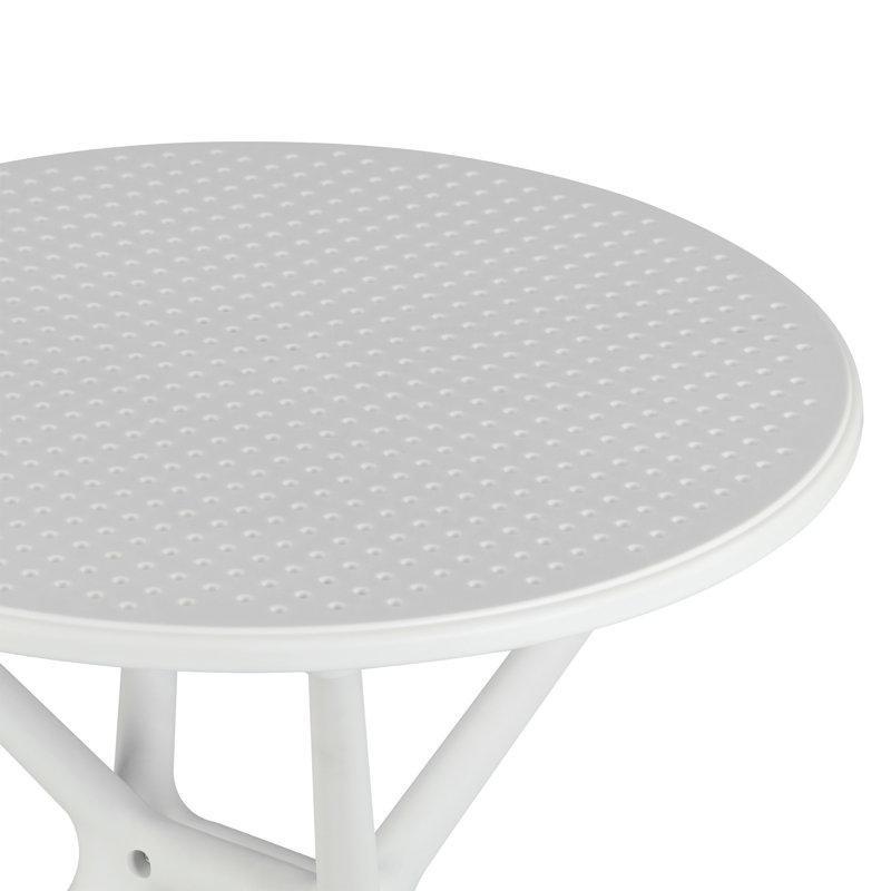 Beyaz Plastik Yuvarlak 2 Kişilik İç ve Dış Mekan Bistro Masa Takımı - 67x73 cm - 338743