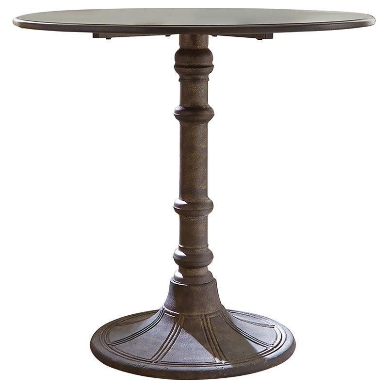 Bronz Çelik Ayaklı Yuvarlak Bistro Masa - 77x77 cm - 337955