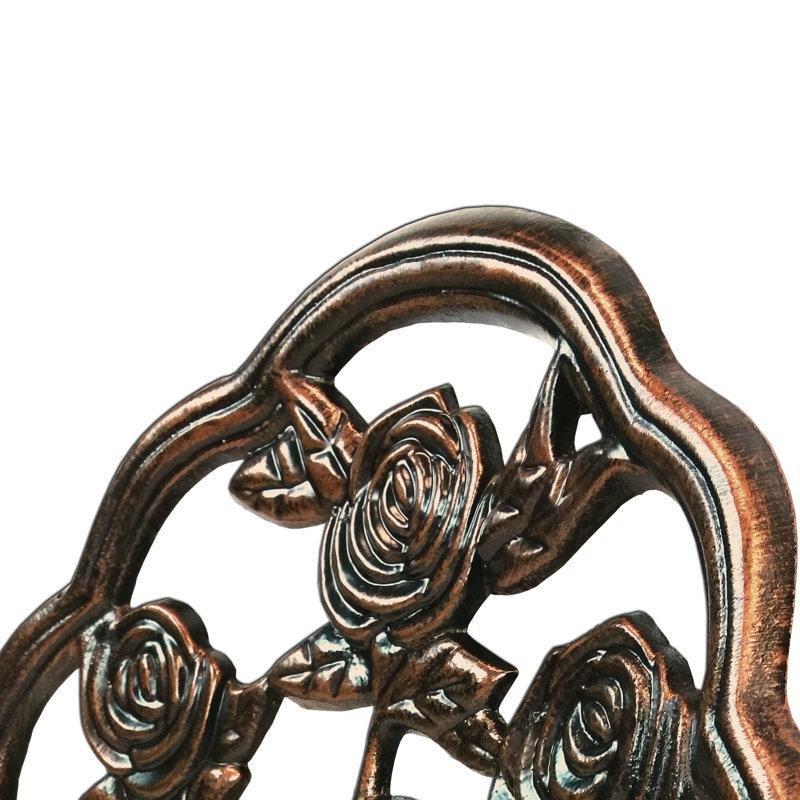 Cam Göbeği ve Bronz Alüminyum Şemsiye Delikli Yuvarlak Bistro Masa Takımı - 338473