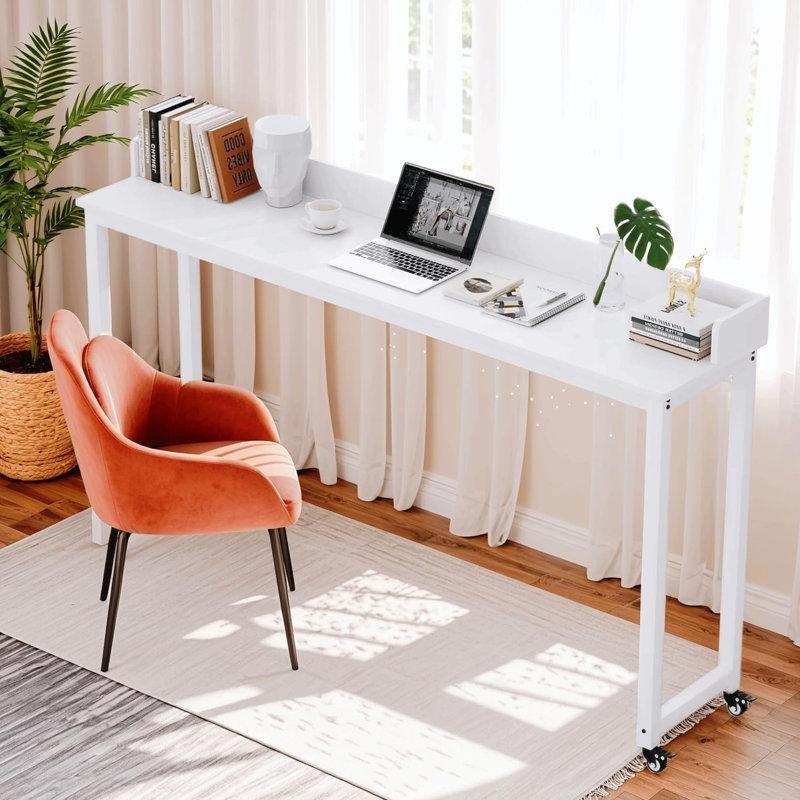 Çelik İskeletli MDF Tablalı Tekerlekli Yatak Üstü Laptop Sehpası - 180x41 cm - 335968