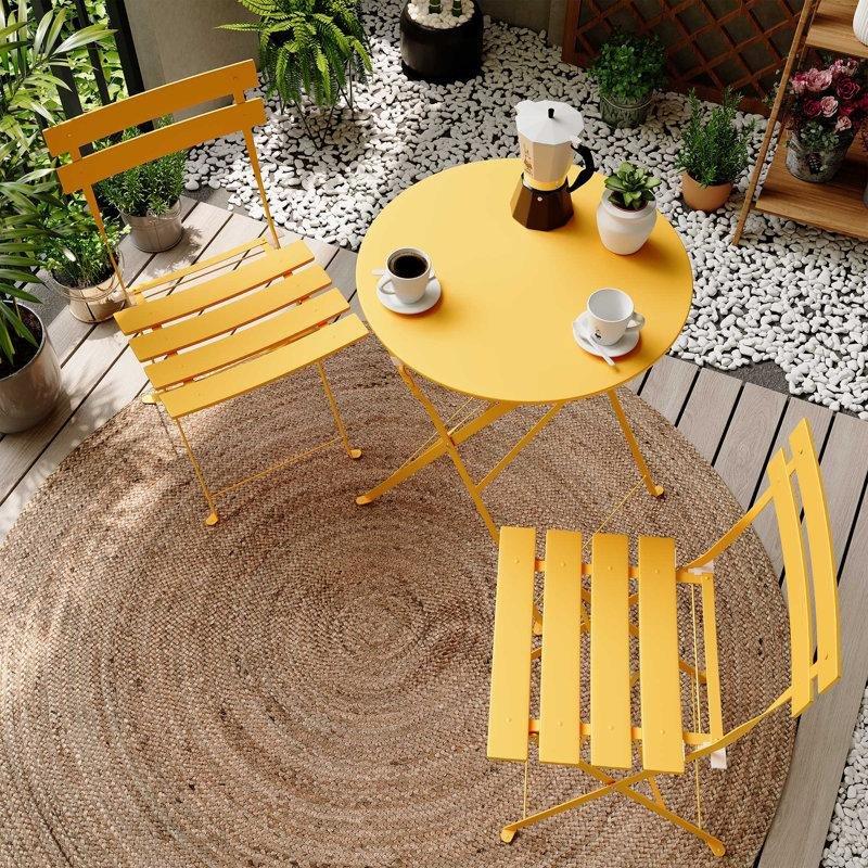 Çelik Katlanabilir Bistro Masa Sandalye Takımı - 338436