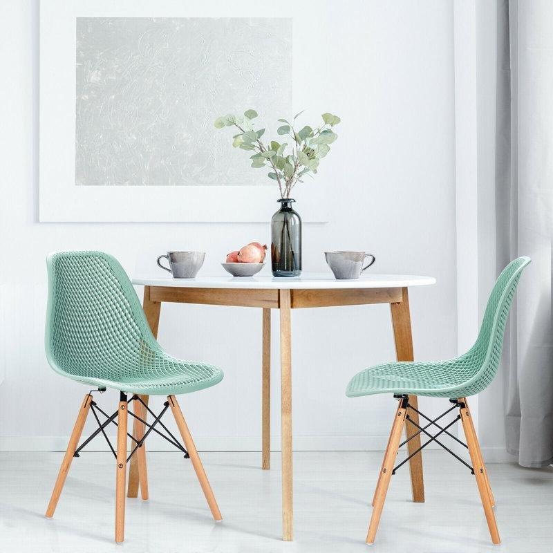 Doğal Ahşap Ayaklı Ergonomik 2li Plastik Sandalye - 336064