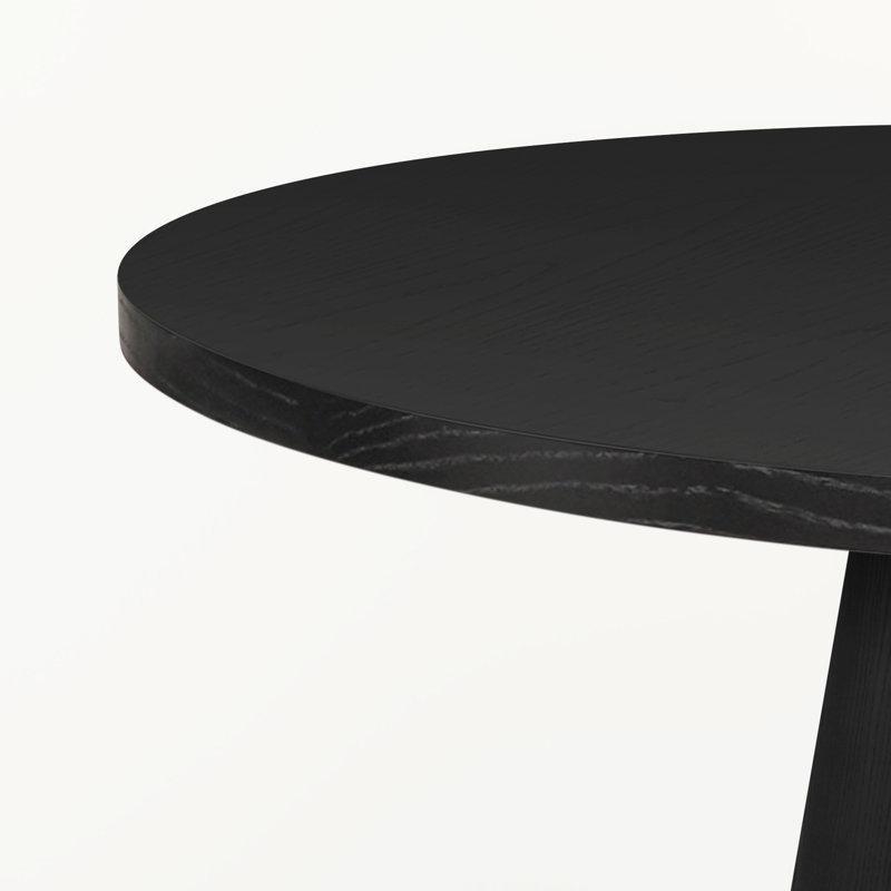 Doğal Ahşap MDF ve Dişbudak Yuvarlak Tek Ayaklı Bistro Masa - 90 cm - 337966