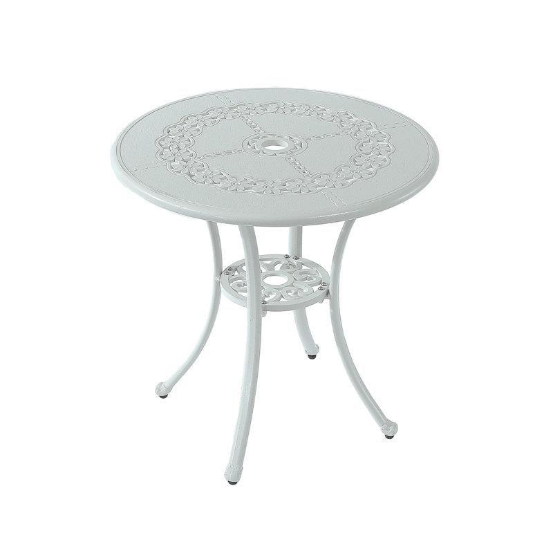 Döküm Alüminyum Şemsiye Delikli Yuvarlak Bistro Masa - 67x67 cm - 338769